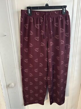 Men's Maroon Printed Drawstring Joggers